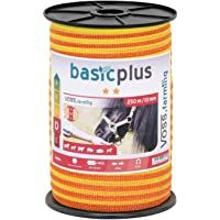 Los mejores  - VOSS.farming Cinta conductora para Pastor eléctrico 250m- 10mm- Conductores: 4x0-16 Acero Inoxidable- Amarillo-Naranja
